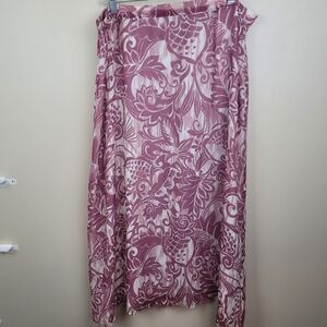 Pendleton Pink Floral 100% Silk Maxi Skirt size 18W